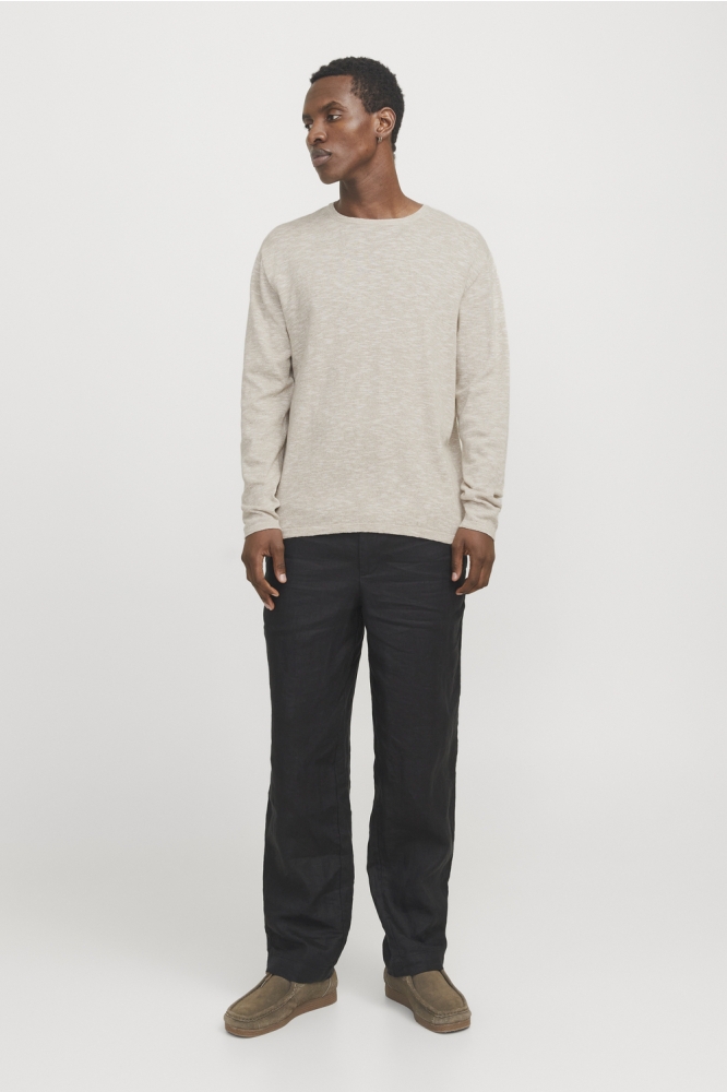 JJESUMMER KNIT CREW NECK SN 12269631 CROCKERY/WHITE